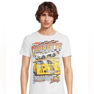 Corvette Men's White Graphic T-Shirt
